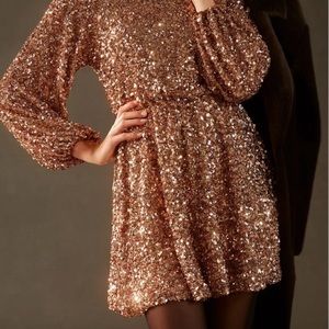 NWT Anthropologie Sequin Dress by Sunday in Brooklyn | Color: Gold | Size: L